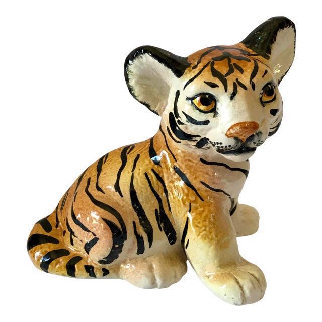 Vintage Italian Pottery Tiger Cub For Sale
