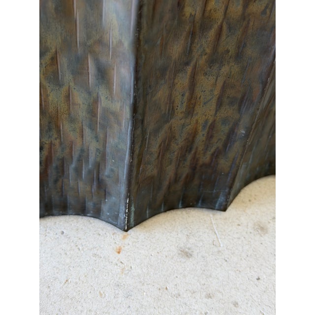 Metal Mid-Century Italian Hammered Brass Jardiniere by Egidio Casagrande For Sale - Image 7 of 12