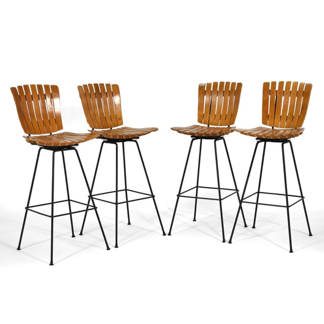 Arthur Umanoff Arthur Umanoff Bar Stools Set of Four For Sale - Image 4 of 10