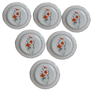Boheminan Plates from Sarreguemines Francette, 1930s, Set of 6