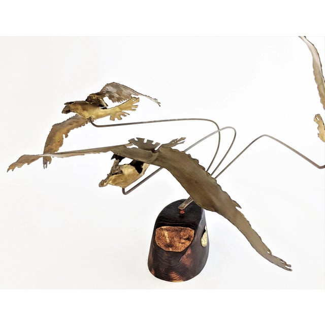 Flying Seagulls Brass Table Sculpture by Ratafia For Sale - Image 10 of 11