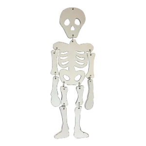 1980s Vintage Boho Chic Americana Halloween Wooden Skeleton.