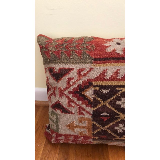 Rustic Kilim Indoor Throw Pillow 18" Square For Sale - Image 6 of 9