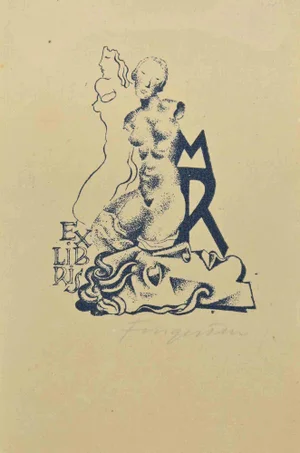 Michel Fingesten, Ex Libris M.R., Woodcut, 1930s