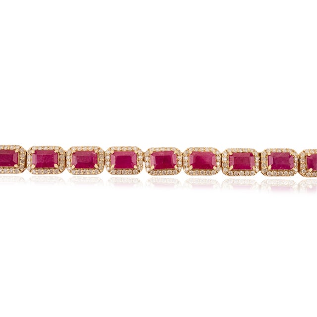 Not Yet Made - Made To Order 1980s Inspired 27.47 Ct Ruby Statement Necklace With Diamonds in 14k Solid Gold For Sale - Image 5 of 15