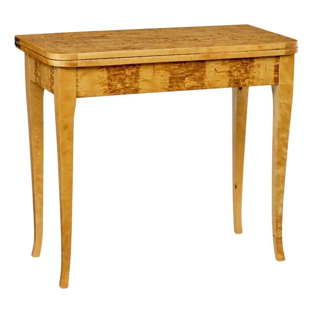19th Century Swedish Burr Birch Tea Table For Sale