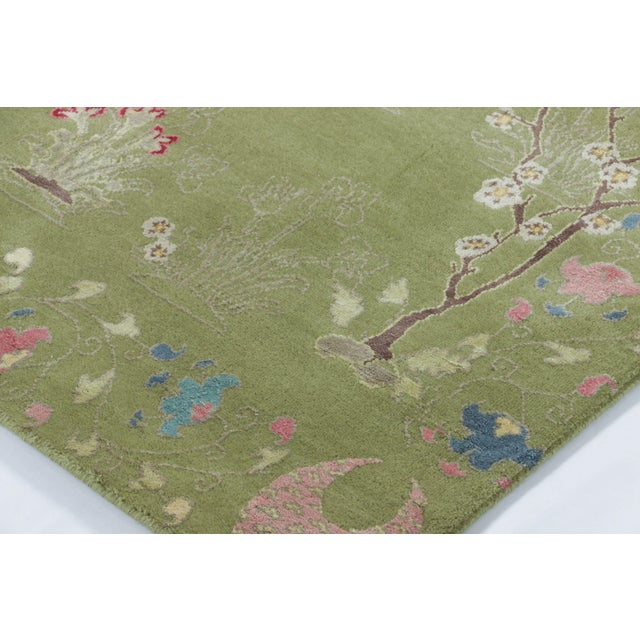 2010s Rug & Kilim’s Modern Pictorial “Tree of Life” Runner in Green With Pictorials For Sale - Image 5 of 7