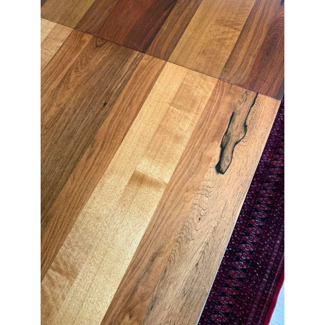 Wood Mid Century Modern Mixed Wood Parsons Dining Table, Attr. To Milo Baughman for Directional Furniture For Sale - Image 7 of 10