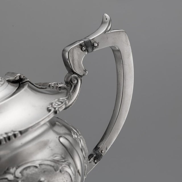 Antique Indian Silver Tea Set from Bangalore, 1890, Set of 3 For Sale - Image 9 of 18