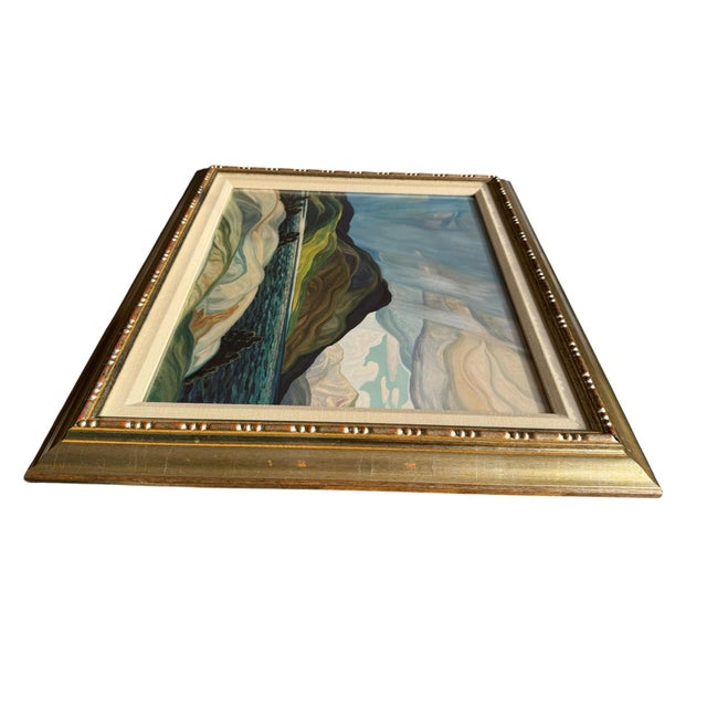Carmichael 1970s Framed Artwork Reproduction of "Summer Storm" by Franklin Carmichael (1890 - 1945) For Sale - Image 4 of 12