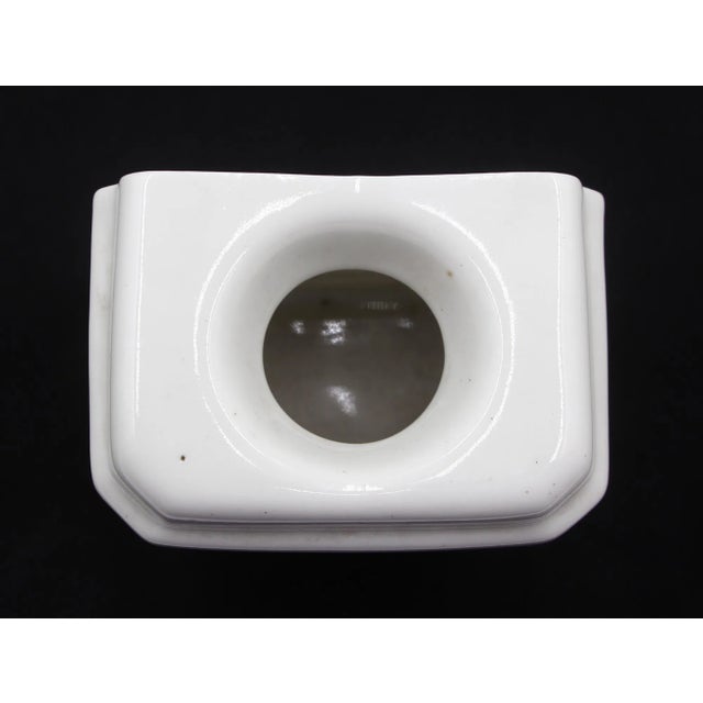 Traditional Vintage European White Ceramic Toothbrush Holder For Sale - Image 3 of 6