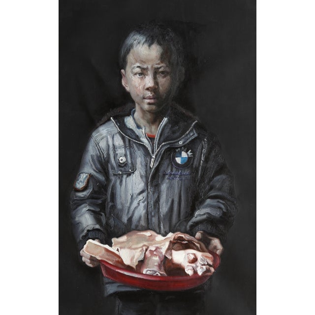 Original unique larger than life painting by chinese social artist wei yi artist: wei yi (魏艺) title: zhao goudan (赵狗蛋)...