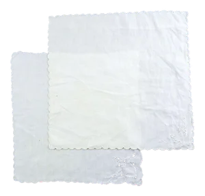 Vintage Hand Embroidered Whitework Hankies - a Pair