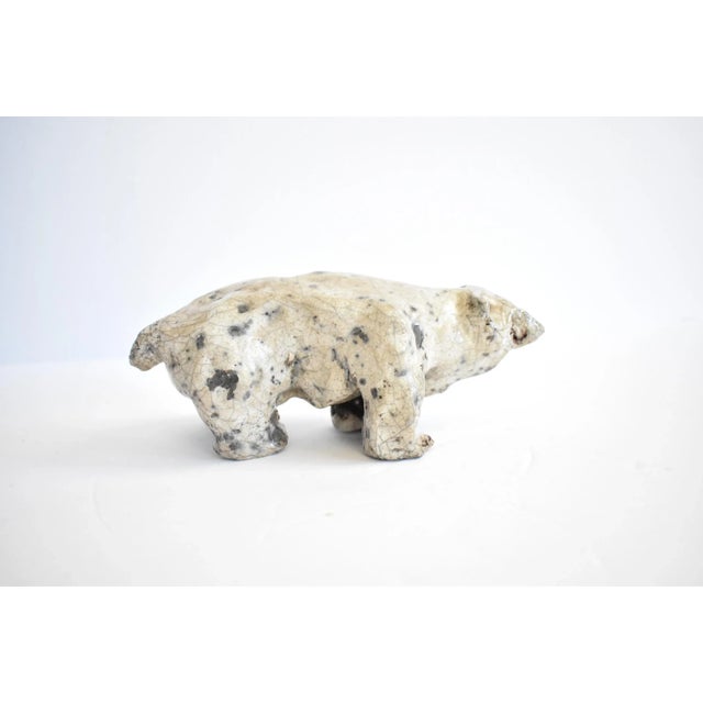 Metal Enamel and Metal Polar Bear Sculpture For Sale - Image 7 of 11