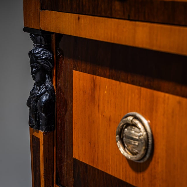 Wood Antique Empire Chest of Drawers, 1800s For Sale - Image 7 of 9