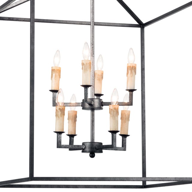 Southern Living Cape Lantern in Blackened Iron For Sale - Image 4 of 7