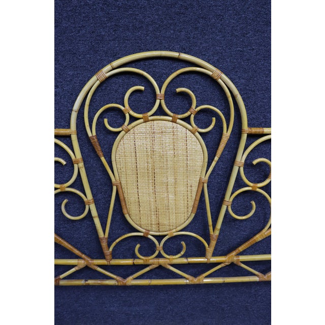 Mid Century Style Bamboo Double Headboard For Sale In Philadelphia - Image 6 of 8