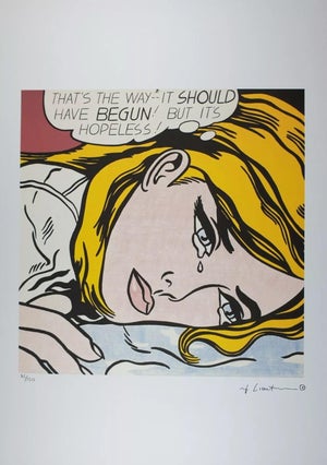 1980s After Roy Lichtenstein " Hopeless" Limited Edition Lithograph