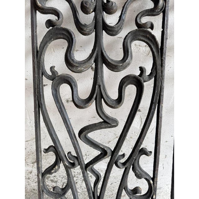 Vintage Wrought Iron Grilles Ornamental Scrollwork, Set of 2 For Sale - Image 3 of 9