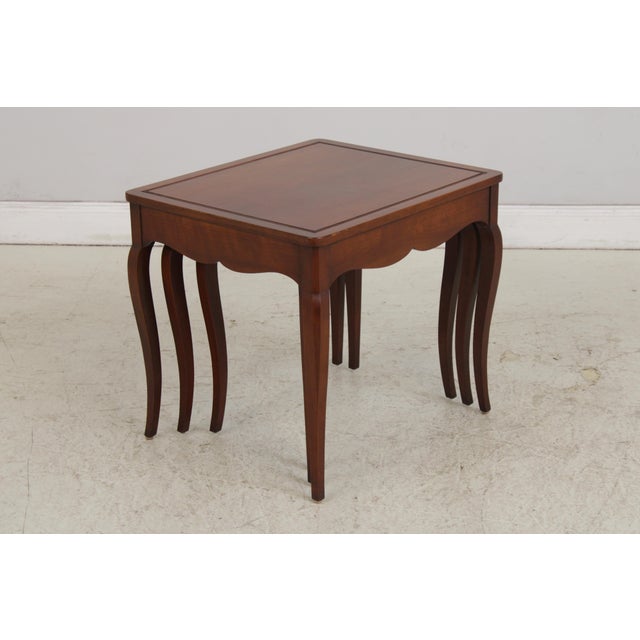 Henredon Cherry French Style Nesting Tables For Sale In Philadelphia - Image 6 of 16