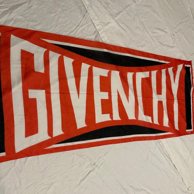 Textile 2000s Blue, Red and White Cotton Oversized Scarf by Givenchy For Sale - Image 7 of 10