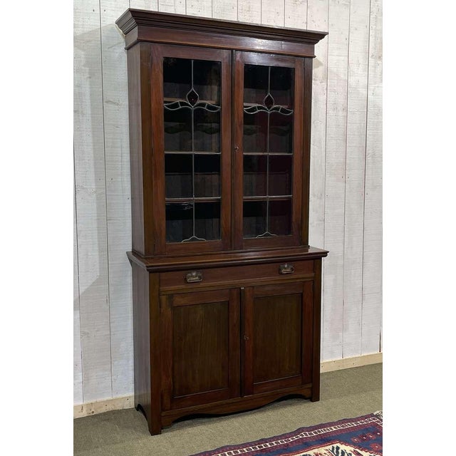 Wood English Mahogany 2-Part Bookcase, Early 20th Century For Sale - Image 7 of 12