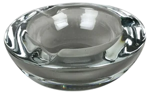 Large French Lucid Crystal Glass Shell Bowl Ashtray from Art Vannes, France, 1970s
