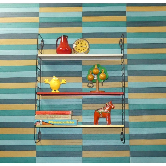 String Shelves in Red, White, Yellow and Black Ladders by A. D. Dekker for Tomado, 1960s For Sale - Image 15 of 15