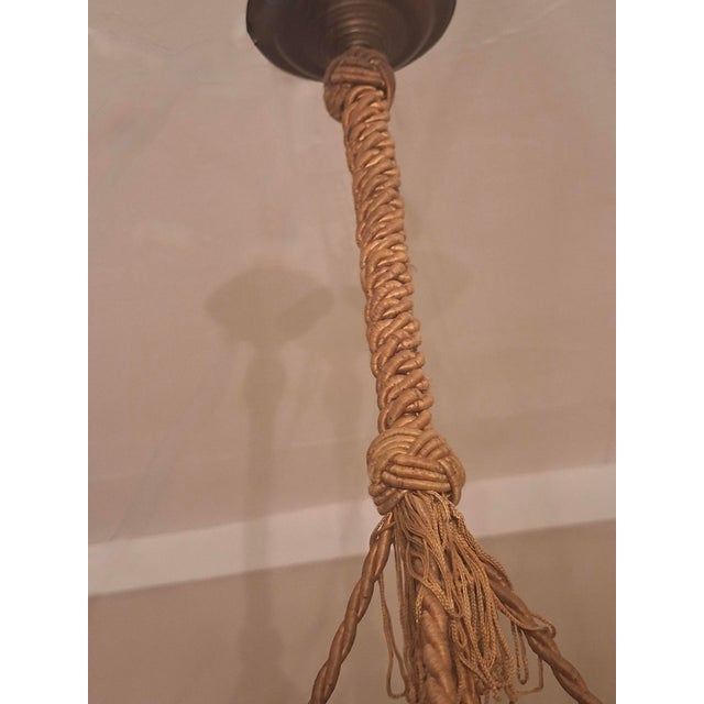 Black Antique Veined Alabaster Pendant Light, 1920 For Sale - Image 8 of 12