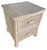 Shabby Chic Woven Whitewashed Rattan Nightstands, a Pair, Wicker, Wood For Sale - Image 3 of 11
