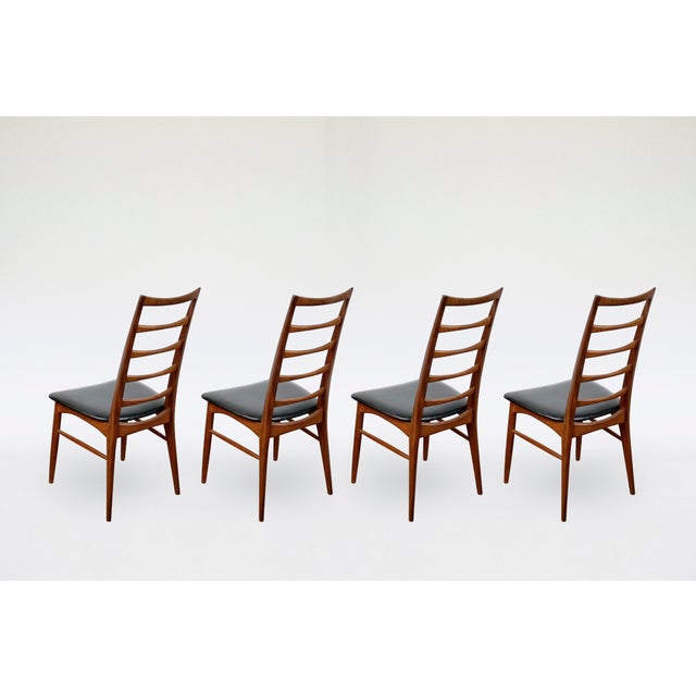 Mid-Century Modern Lis Ladderback Chairs in Teak by Niels Koefoed for Koefoeds Hornslet, 1960s, Set of 6 For Sale - Image 3 of 8
