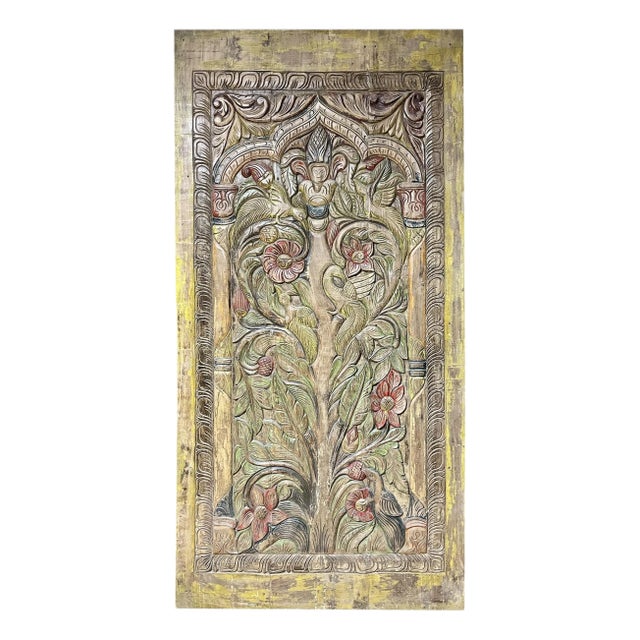 Vintage Carved Door, Tree of Life Wall Art, Home Decor 84x41 For Sale