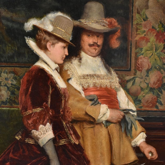 Late 19th Century Tito Conti, Italian Genre Scene, 1879, Oil on Canvas, Framed For Sale - Image 5 of 11