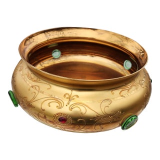 Vintage Tre Fuochi Murano Glass 24k Gold Overlay on Cobalt Blue Glass - Made in Italy For Sale