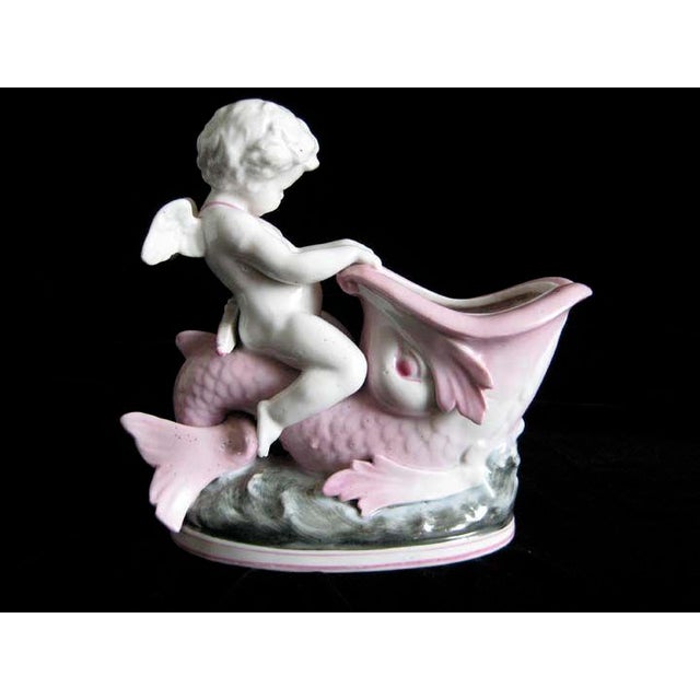 Figurative C 1900 French Depose Cupid Porcelain Planter - For Sale - Image 3 of 8
