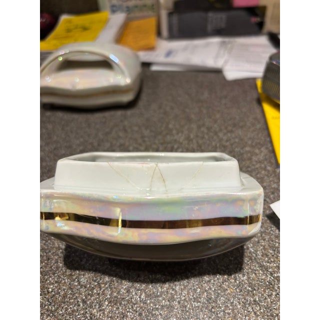 Vintage German Iridescent Lusterware Kitchen Canister Set For Sale - Image 17 of 18