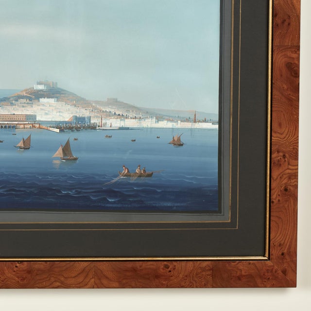 Pair of Italian Bayscape Gouache Paintings With Mt.Vesuvius For Sale - Image 9 of 18