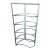 Postmodern Sculpted Brushed Metal Etagere/Bookshelf With Tear Drop Glass Shelves For Sale