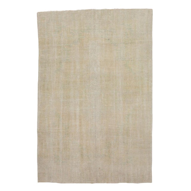 1960s Vintage Washed Out Modern Rug- 5′7″ × 8′5″ For Sale