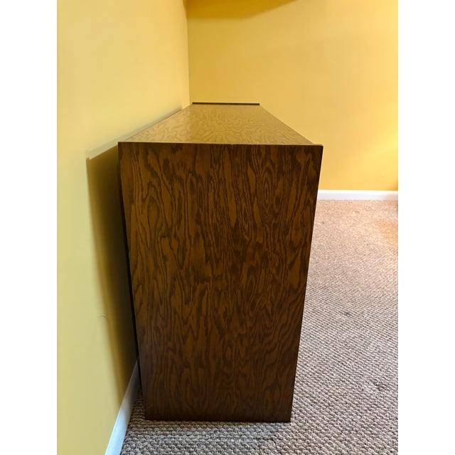 Vintage Arts & Crafts Entertainment Center. This cabinet has sturdy oak construction, with a rich dark brown finish, clean...