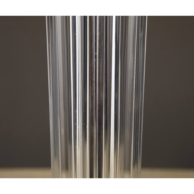 Plastic Vintage Kartell Side Table, 1990s Italian Postmodern Table, Lucite Pedestal Table, Black Square Accent Table For Sale - Image 7 of 11