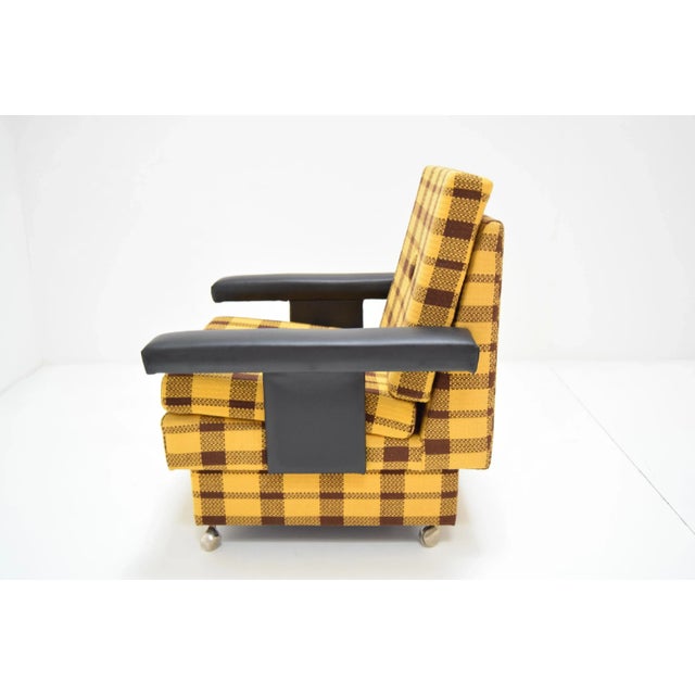 MId-Century Armchair with Wheels, 1970s For Sale - Image 4 of 12