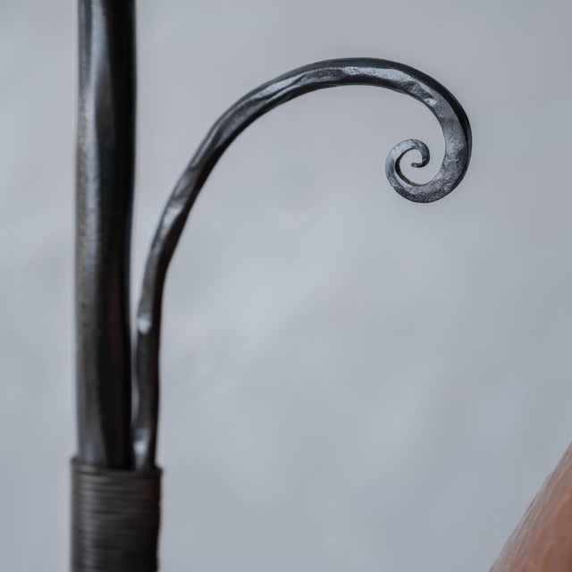 Metal Arts & Crafts Style Hammered Copper Floor Lamp For Sale - Image 7 of 14