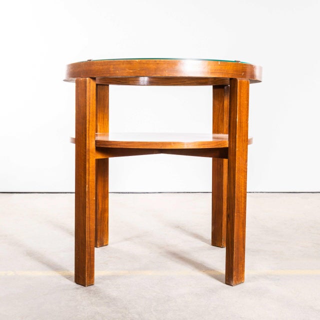 1930s Warm Oak Low Occasional Table with Glass Top, 1930s For Sale - Image 5 of 8