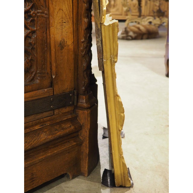 18th Century French Giltwood Mirror Aux Dauphins From Provence, Overall H-30 1/2 For Sale - Image 17 of 18