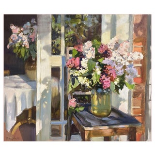 Valery Baida, Lilac Time, Oil on Canvas, 2022 For Sale