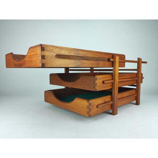 Brown Mid-Century Modern Danish Desk Tray in Teak, 1950s For Sale - Image 8 of 18