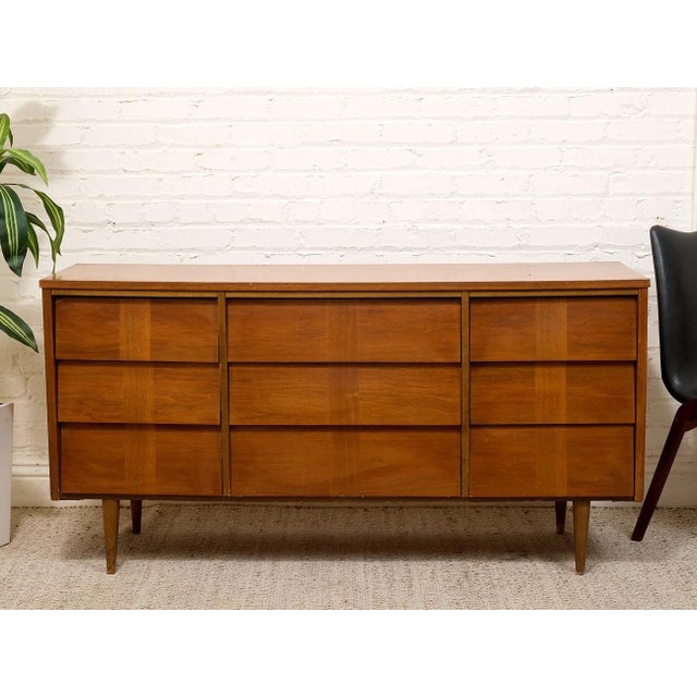 Mid 20th Century Louvered Drawer 9 Dresser For Sale - Image 4 of 9