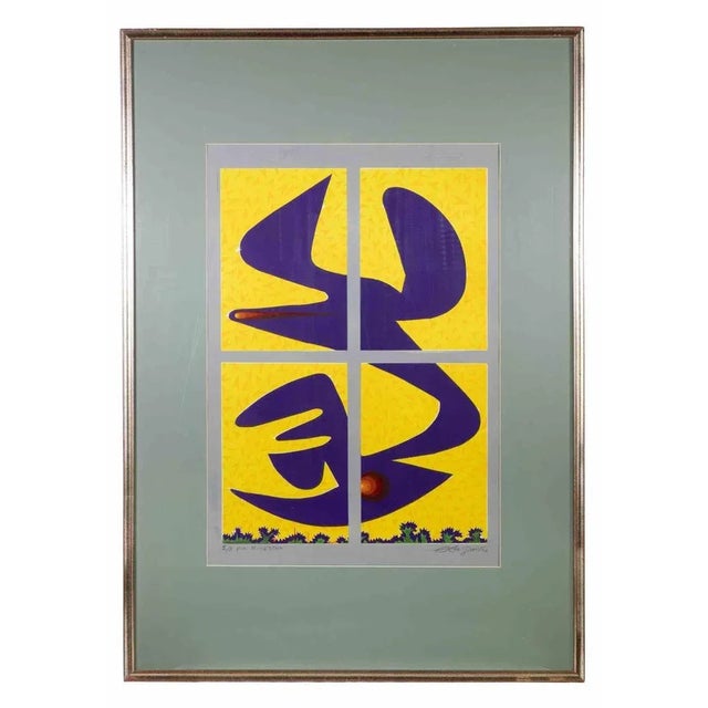 Window is a contemporary artwork realized by Leo Guida in 1970s. Mixed colored lithograph. Hand signed and numbered on the...
