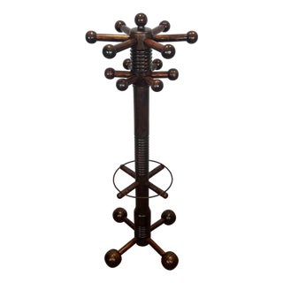 1950s Brutalist carved oak coat racks by Charles Dudouyt For Sale